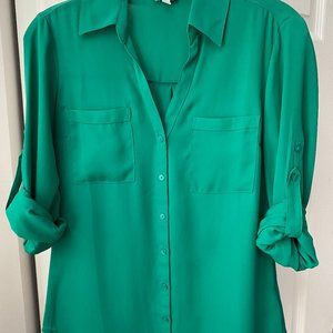 Express Portofino slim fit green shirt
